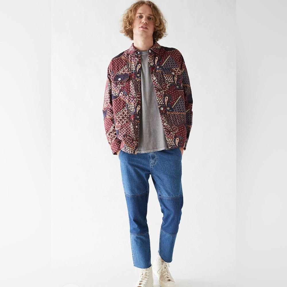 PacSun Quilted Shirt Jacket Men’s Multi Color Paisley Size Medium - Picture 3 of 13